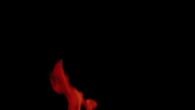 Red Flames In Darkness Close-up