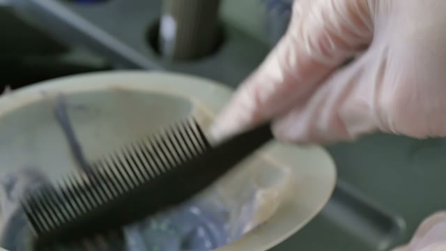 Hairdresser Preparing For Hair Coloring Close-up