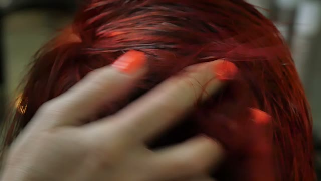 Hairdresser Makes Hair Styling Close-up