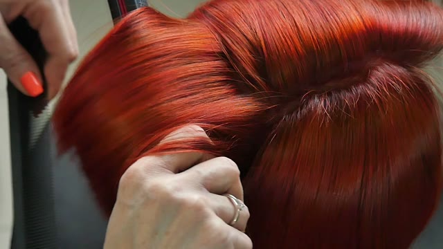 Hairdresser Makes Hair Styling Close-up
