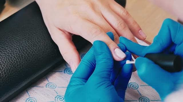 Master Makes A Manicure Close-up