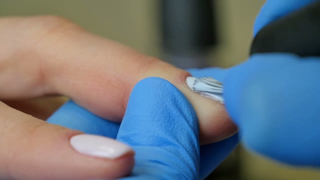Master Makes A Manicure Close-up