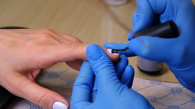 Master Makes A Manicure Close-up