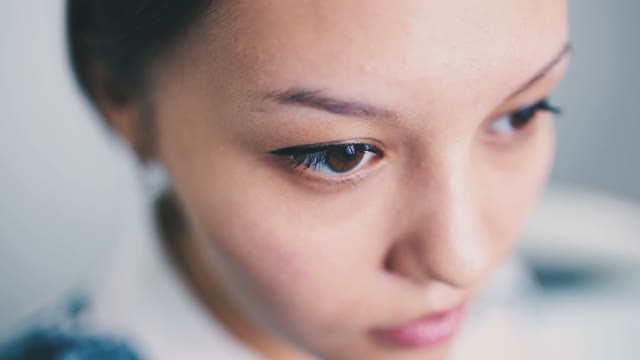 Brown Eyes Of A Girl Close-up