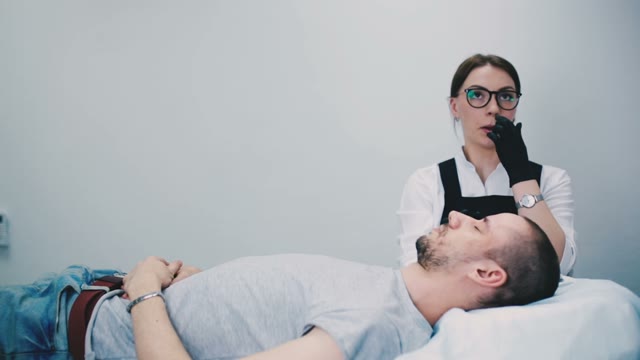 Beautiful Woman Prepares To Work With A Man