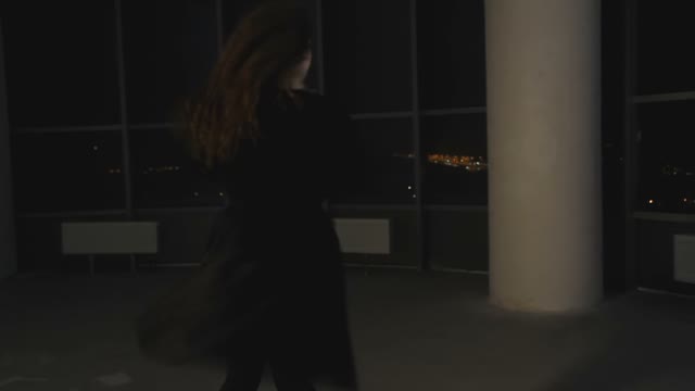 Girl Performs A Pirouette In The Room
