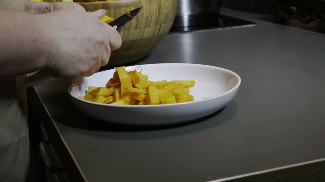 Slices Of Pumpkin Lie In A Plate