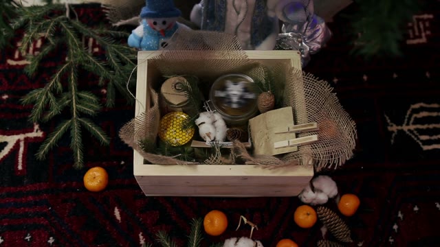 Box With Gifts Is Under The Tree