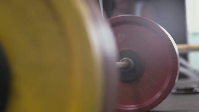 Heavy Barbell Lies On The Floor