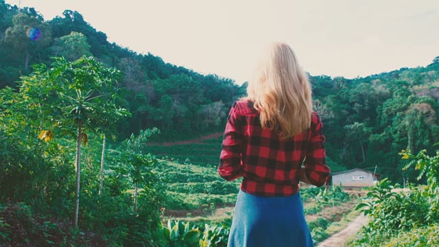 Blonde Girl Garden