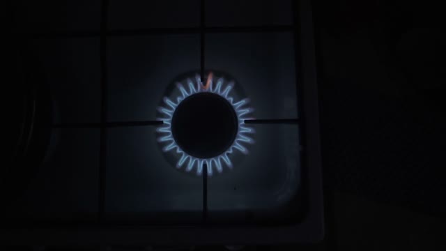 Gas Ring Burns With A Blue Flame