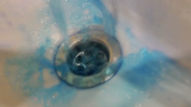 Blue Water Drains Sink