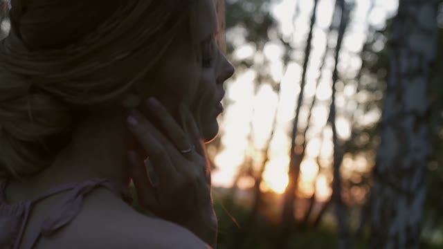 Girl Is Standing In The Woods