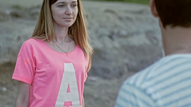 Girl Looks At The Guy And Goes To Him