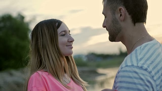 Girl Approaches The Guy And Hugs