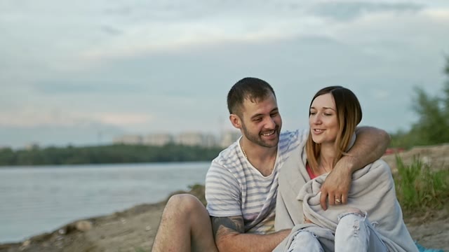 Guy Hugs The Girl And Smiles