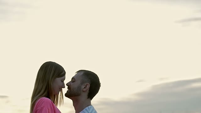 Guy Is Kissing The Girl In The Nose