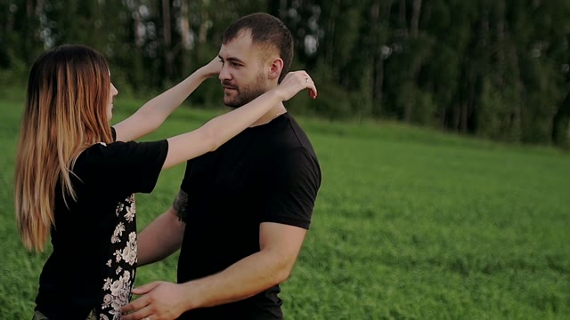 Girl Hugs The Guy And They Kiss