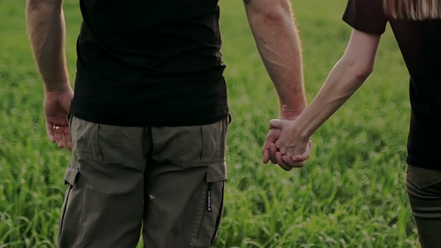 Guy With The Girl Holding Hands And Go
