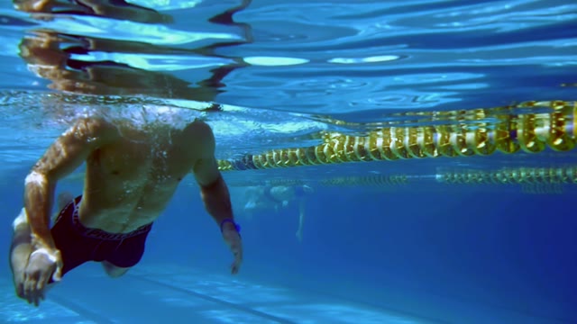Man Is Swimming Breaststroke