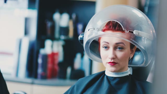 Girl With A Vaporizer On Her Head Sits And Waits