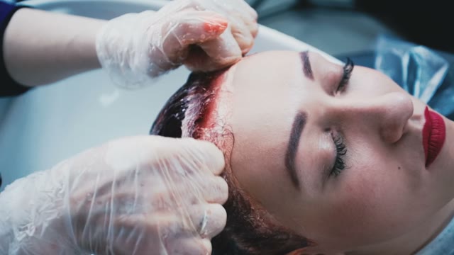 To The Girl With Red Lips Washes Her Hair With Shampoo
