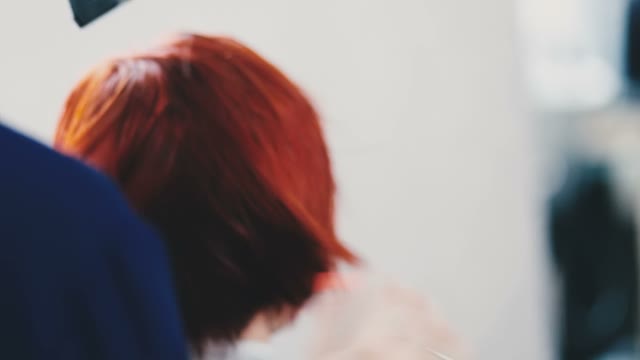 Hairdresser Performs Hair Drying