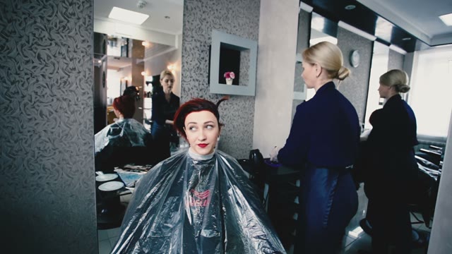 Hairdresser Paints Hair