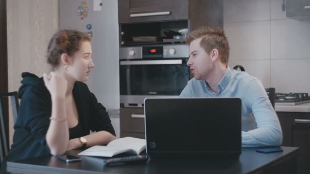 Guy With A Girl Discussing Problems