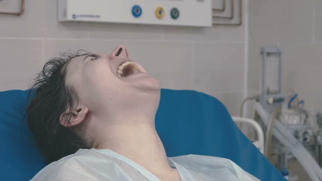 Woman Pushing Hard